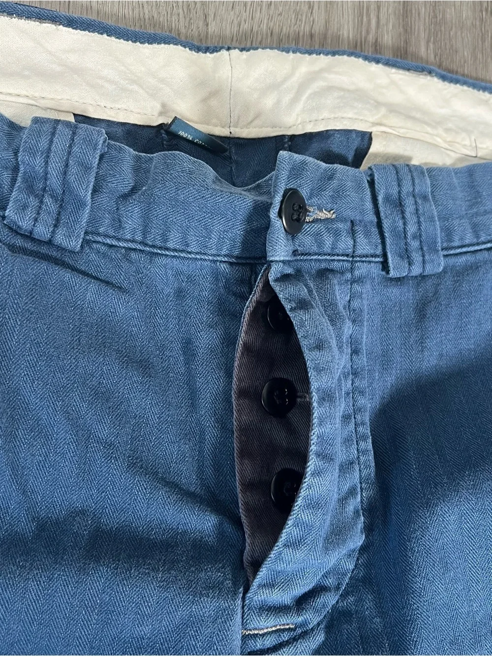 Polo Ralph Lauren LTD Military Crew Officer Trousers Mens 34x29 Blue ButtonFly